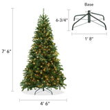 Pre-Lit Artificial Full Christmas Tree, Green, Dunhill Fir, White Lights, Includes Stand