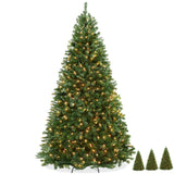 Pre-Lit Artificial Full Christmas Tree, Green, Dunhill Fir, White Lights, Includes Stand