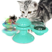 Cat Windmill Toy With Catnip LED Ball Teeth Cleaning